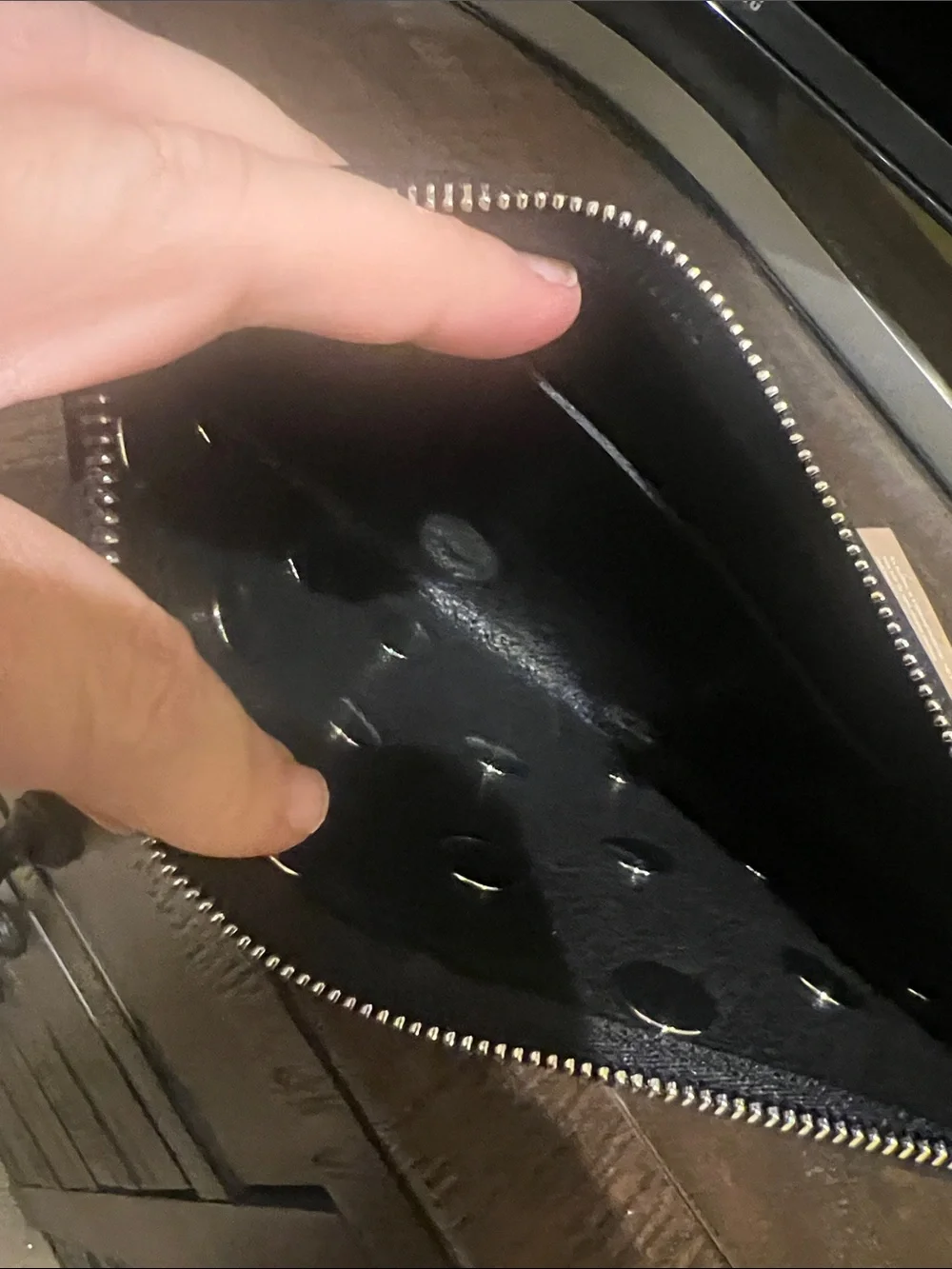 Madewell NWT Studded Black Leather Clutch with Silver Accents